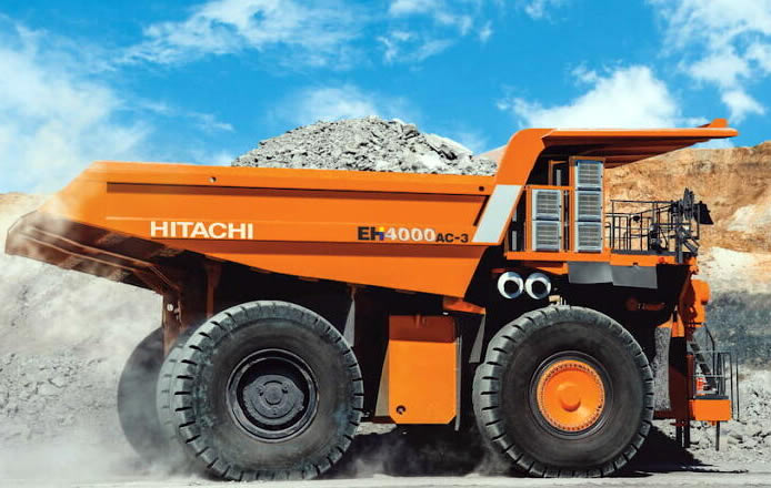 Hitachi EH4000 Mining Trucks with fire suppression installation 