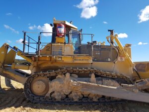 Muster Fire Suppression on a Komatsu-D375A-5 Excavator