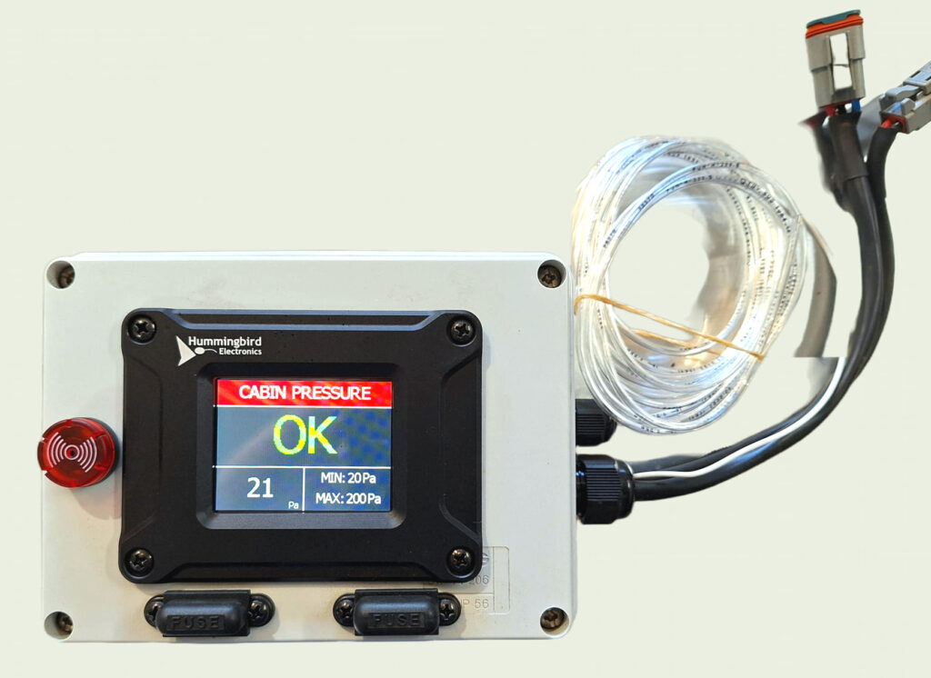 Operator Cabin pressure monitor air filtration