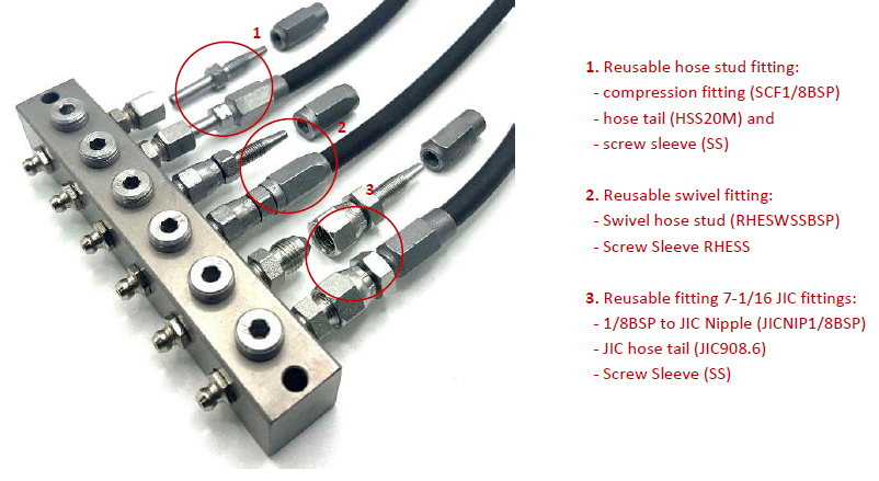 8.6mm and 11.3mm high pressure tube with fittings